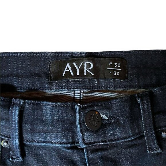 Ayr Womens Skinny Jeans Sz 30X30 Blue Dark Wash Ankle Stretch Denim Distressed - Picture 6 of 6
